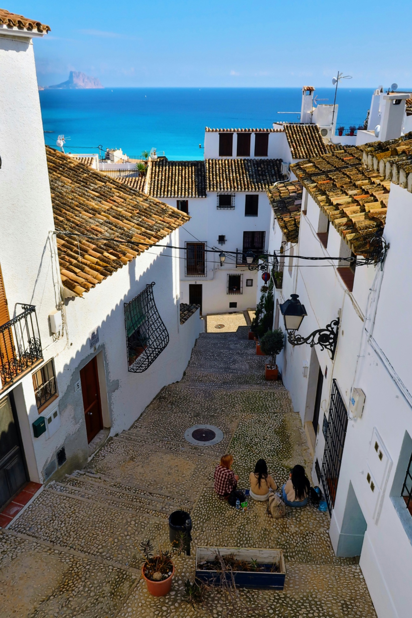 Altea witte straatjes met zeezicht